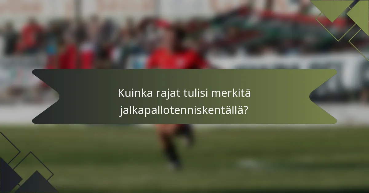 Kuinka rajat tulisi merkitä jalkapallotenniskentällä?
