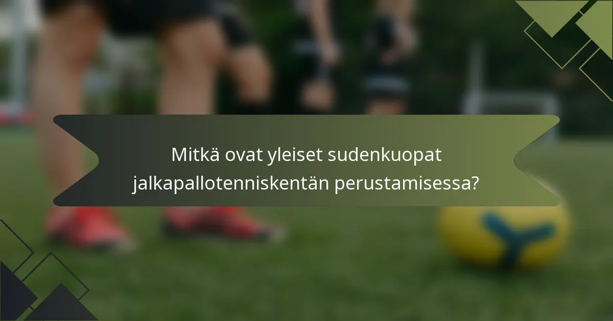 Mitkä ovat yleiset sudenkuopat jalkapallotenniskentän perustamisessa?